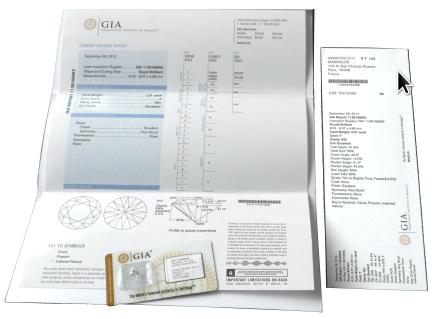 un certificat GIA